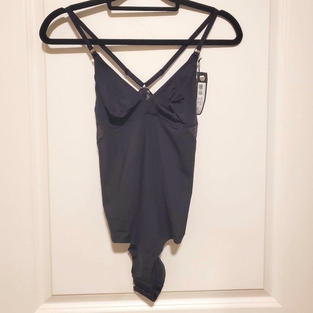 Sloggi Black Bodycon Top w/ Mesh Cutout - Small, NWT